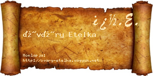Óváry Etelka névjegykártya