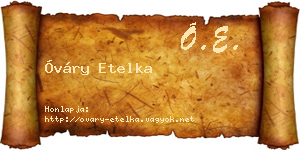 Óváry Etelka névjegykártya